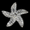 Silver Rhinestone Starfish Bridal Wedding Beach Bridal Wedding Brooch 3177