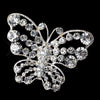 Silver Clear Rhinestone Butterfly Bridal Wedding Brooch 3178