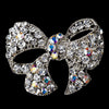 Silver Clear AB Bow Bridal Wedding Brooch Pin 51