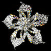 * Bridal Wedding Brooch 52 Silver Clear AB Flower
