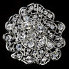 * Bridal Wedding Brooch 53 Antique Silver and Rhinestone Flower