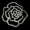 * Antique Silver Rhinestone Rose Bridal Wedding Brooch 6277