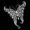 Rhinestone Butterfly Bridal Wedding Brooch 74 Antique Silver Clear Rhinestones