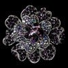 Large Antique Silver Multi Amethyst & AB Rhinestone Celebrity Style Bridal Wedding Brooch for Gown or Bridal Wedding Hair - Bridal Wedding Brooch 8779