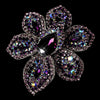 Bridal Wedding Brooch 8798 Antique Silver Amethyst AB Flower