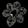Large Antique Silver Black Rhinestone Celebrity Style Bridal Wedding Brooch for Gown or Bridal Wedding Hair - Bridal Wedding Brooch 8798 ( 2 piecers in Stock )