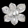 Antique Silver Clear & AB Rhinestone Bridal Wedding Brooch 8799