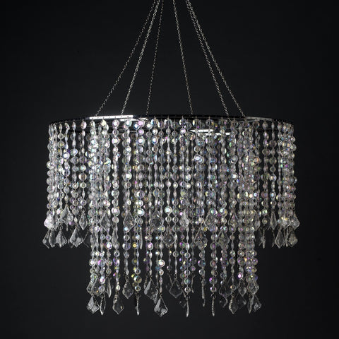 Multi Diamond Cut Beaded Crystal Chandelier 11 AB