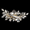 Light Gold Ivory Enameled Flower Bridal Wedding Hair Clip 34 w/ Swarovski Crystal Beads & Rhinestones