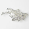 Sparkling Rhinestone Covered Leaf Swirl Bridal Wedding Hair Clip 9515 (Silver or Antique Silver)