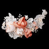 Rose Light Pink Soft Fabric Silk Pearl Rhinestone Bridal Wedding Hair Flower Bridal Wedding Hair Clip