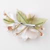 Rose White Sheer Organza Mesh Pearl Bridal Wedding Hair Flower Bridal Wedding Hair Clip