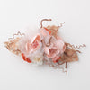 Pink Rose Ivory Sheer Organza Soft Fabric Pearl Flower Bridal Wedding Hair Clip
