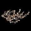 Light Gold Champagne Pearl & Rhinestone Leaf Bridal Wedding Hair Clip 10006