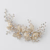 Light Gold Rhinestone Floral Vine Bridal Wedding Hair Clip 10007