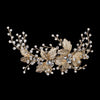 Light Gold Rhinestone Floral Vine Bridal Wedding Hair Clip 10007