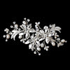 Silver Clear Rhinestone & Freshwater Pearl Floral Bridal Wedding Hair Clip 109
