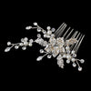 Silver Clear & Pearl Bridal Wedding Hair Comb 561