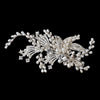 Silver Freshwater Pearl Leaf Vine Bridal Wedding Hair Clip 9503