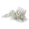Silver White Pearl Crystal Couture Bridal Wedding Hair Comb 1643