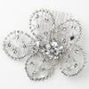 Antique Silver Clear Swarovski Crystal Bead & Rhinestone Floral Bridal Wedding Hair Comb 765