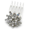 Ravishing Gold Starburst Bridal Wedding Hair Comb w/ Clear Rhinestones 8285