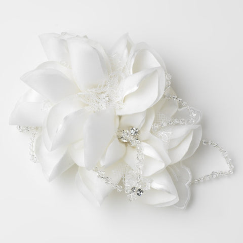 * Intricate Bridal Wedding Hair Comb with Laces of Crystals 9645