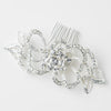 Flower Rhinestone Petal Special Occasion Bridal Wedding Hair Silver Bridal Wedding Hair Comb 9654