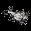 Silver Clear Floral Bridal Wedding Hair Vine Bridal Wedding Hair Comb with Twigs of Rhinestones, Swarovski Crystal Beads & Freshwater Pearls