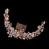 Rose Gold Clear Rhinestone Floral Vine Bridal Wedding Hair Bun Wrap Comb 5096
