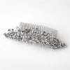 Rhodium Silver Floral Flexible Rhinestone Bridal Wedding Hair Comb 57