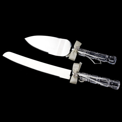 Beaded Lace Bridal Weddng Cake Server Set 767