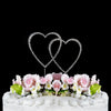 Silver Plated Crystal Wedding Heart Cake Toppers