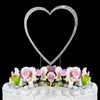 Silver Plated Crystal Wedding Heart Cake Toppers