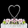 Silver Plated Crystal Wedding Heart Cake Toppers