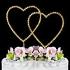 Gold Plated Crystal Wedding Heart Cake Toppers