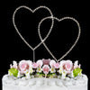 Silver Plated Crystal Wedding Heart Cake Toppers