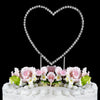 Silver Plated Crystal Wedding Heart Cake Toppers