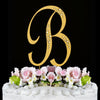 Sparkle ~ Gold Plated Individual Letter Inital Crystal Bridal Wedding Cake Toppers