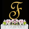 Sparkle ~ Gold Plated Individual Letter Inital Crystal Bridal Wedding Cake Toppers