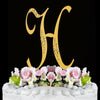 Sparkle ~ Gold Plated Individual Letter Inital Crystal Bridal Wedding Cake Toppers