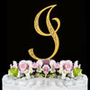 Sparkle ~ Gold Plated Individual Letter Inital Crystal Bridal Wedding Cake Toppers