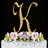 Sparkle ~ Gold Plated Individual Letter Inital Crystal Bridal Wedding Cake Toppers