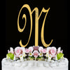 Sparkle ~ Gold Plated Individual Letter Inital Crystal Bridal Wedding Cake Toppers