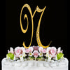 Sparkle ~ Gold Plated Individual Letter Inital Crystal Bridal Wedding Cake Toppers