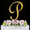 Sparkle ~ Gold Plated Individual Letter Inital Crystal Bridal Wedding Cake Toppers