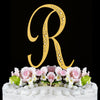 Sparkle ~ Gold Plated Individual Letter Inital Crystal Bridal Wedding Cake Toppers