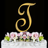 Sparkle ~ Gold Plated Individual Letter Inital Crystal Bridal Wedding Cake Toppers