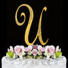 Sparkle ~ Gold Plated Individual Letter Inital Crystal Bridal Wedding Cake Toppers