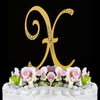 Sparkle ~ Gold Plated Individual Letter Inital Crystal Bridal Wedding Cake Toppers